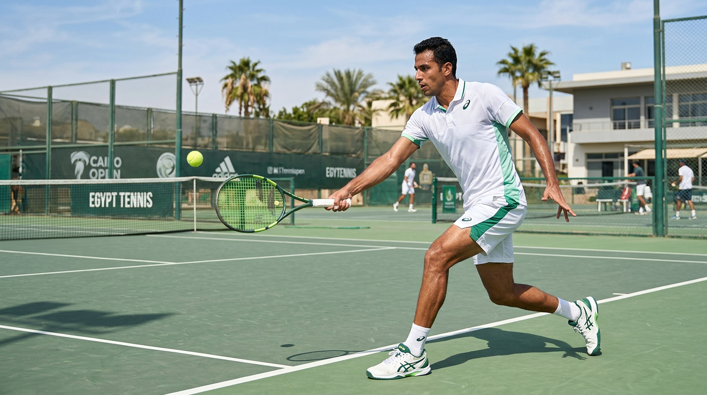 لاعب تنس محترف يمارس التدريب في أكاديمية زينيث